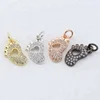 Silver, Gold, Rose gold and Black Brass Plating Footprint jewellery pendant necklaces