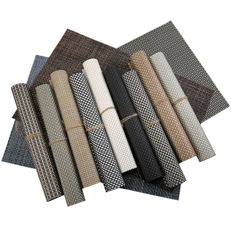 Classic Pvc Woven Placemats Waterproof Materials Fabric Table Placemats