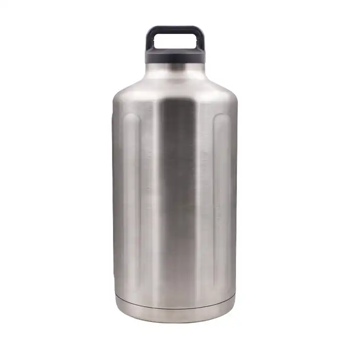 1Gallon Beer Keg Growler Bottle Barrel Custom logo Wide Mouth Design Pressurized Double Wall Stainless Steel Vacuum Insulated