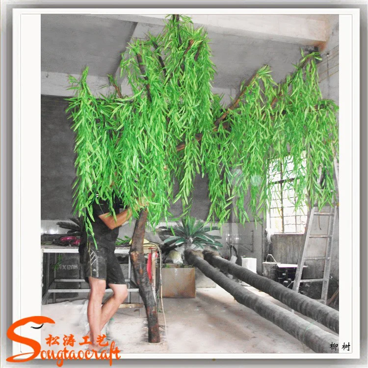 High Imitation Artificial Weeping Willow Tree Large Indoor Led Lighted
