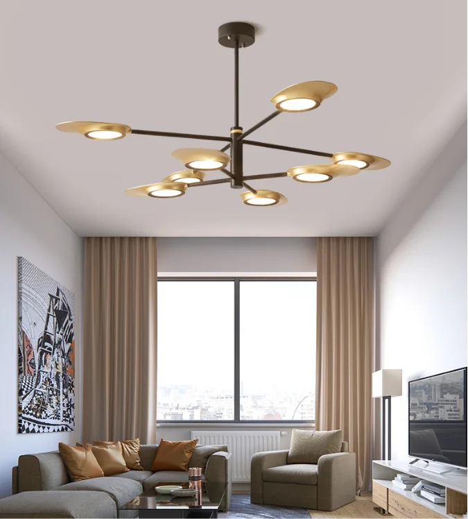 Hot sale metal Aluminum alloy gold fashion hanging pendant lighting chandeliers modern