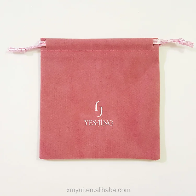 Custom Personalized White Velvet Dust Packaging Pouch Small Eco Friendly Drawstring Jewelry Bag