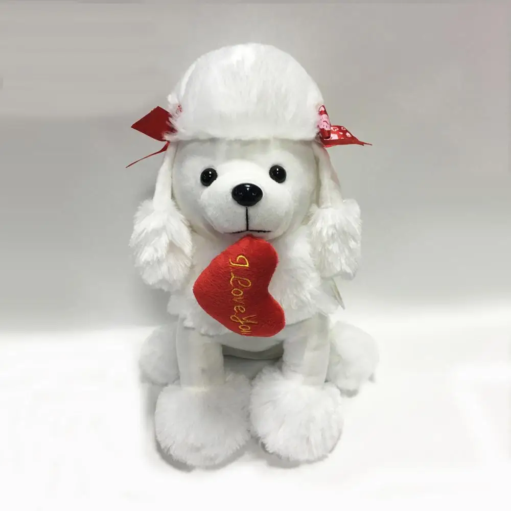 New Design Promotional Economy Wholesale Plush White Poodle Dog Toy With Heart - Buy Stuffed Dog ...