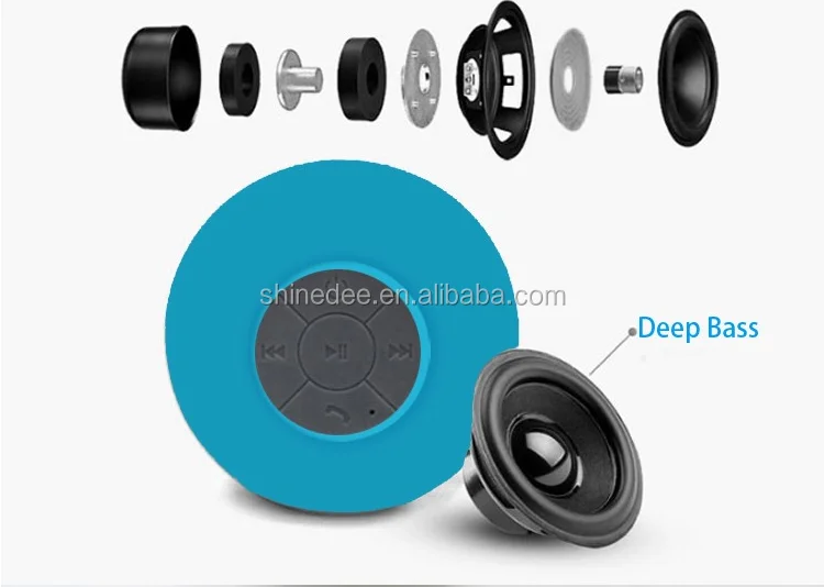 Waterproof Wireless Speaker Handsfree Music Mic Suction Car Shower - ANKUX.COM