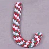 J Shape New Christmas Latex Dog Pet Rope Toy Wholesale Cheap Interactive Chew Teething Cleaning Cotton Rope Dog Toy