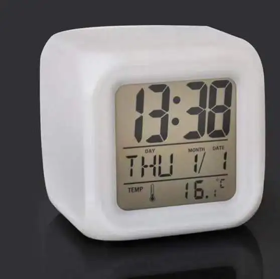 Wholesale Cheap Color Change Digital kids table cube fancy Led wake up light Alarm Clock