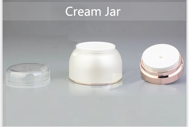 50g high grade double wall round white or gold cosmetics face cream empty plastic PETG container for skin care packaging