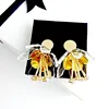 Fashion Jewelry Special Design Resin Leaf Flowers Personalize Wedding Stud Earring for Women Boho Statement Earrings