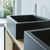 Rectangle Grey Terrazzo Concrete Stone Black Wash Basin Sinks
