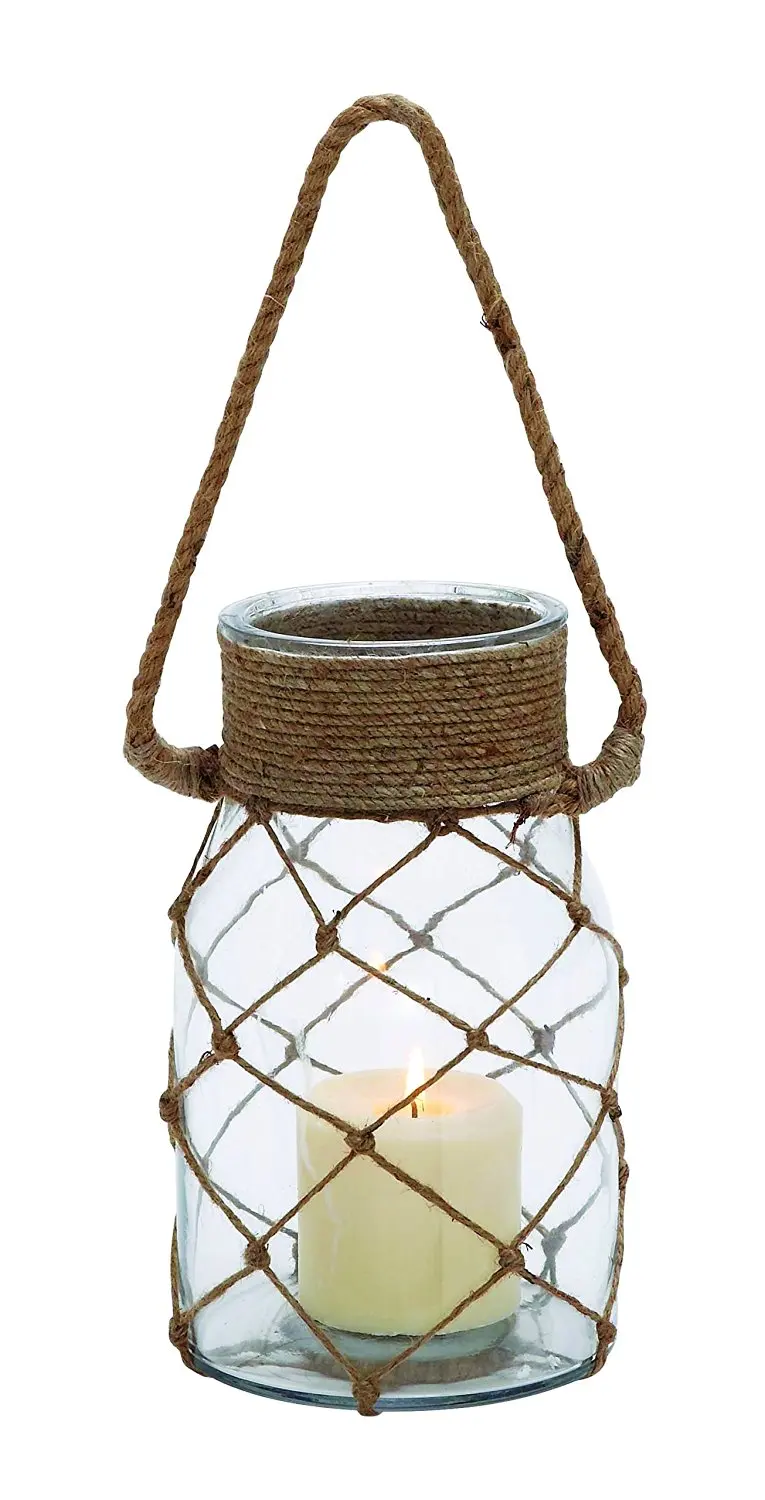 Plutus Brands Smart Styled Opaque Glass Rope Candle Lantern