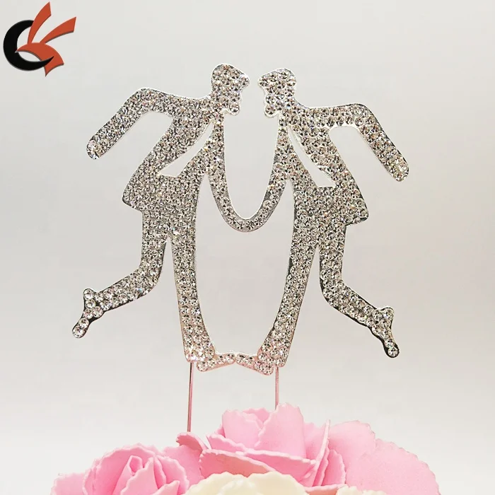 Homosexual Males Dancing Rhinestone Cake Topper.jpg