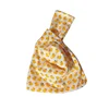 Small Foldable Mobile Phone Keys Pocket Woman Hand Knotted Cotton Handbag Wrist Knot Bag