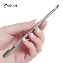 1 pcs Aço Inoxidável Cuticle Pusher Unhas Colher Remover Pedicure Limpeza Ferramentas Unhas