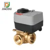 Rotary Actuator 3 way Brass Motorized Thermostatic Water Mixing Diverting Valve