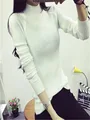 2015 Autumn Winter Sweater Women Fashion Turtleneck Sweater Slim Long Sleeve Plus Size Knitted Pullover LJ3543