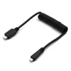 Black PU Cable OEM Coiled Micro USB to 8 Pin UC-E6 Plug for Camera
