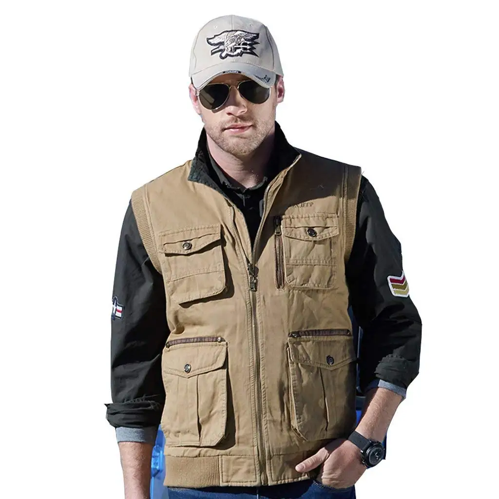 khaki waistcoat mens