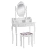 Portable Dresser Chair Wood Simple Dressing Table With Drawer