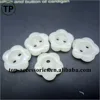 Flower shape white pearl two holes plastic/resin button for lady's shirt