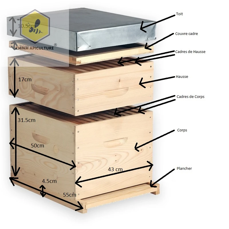 Standard 10 Or 12 Frame Dadant Beehive With Metalware To Assemble - Buy ...