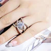 Cross Design Color Separation Rose Gold Ring brass CZ Zircon Filled Wedding Engagement Statement Rings for Women Jewelry Fashion