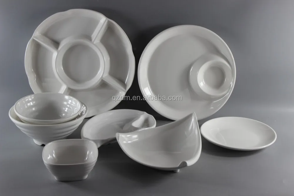 100% Melamine White Dinner Set