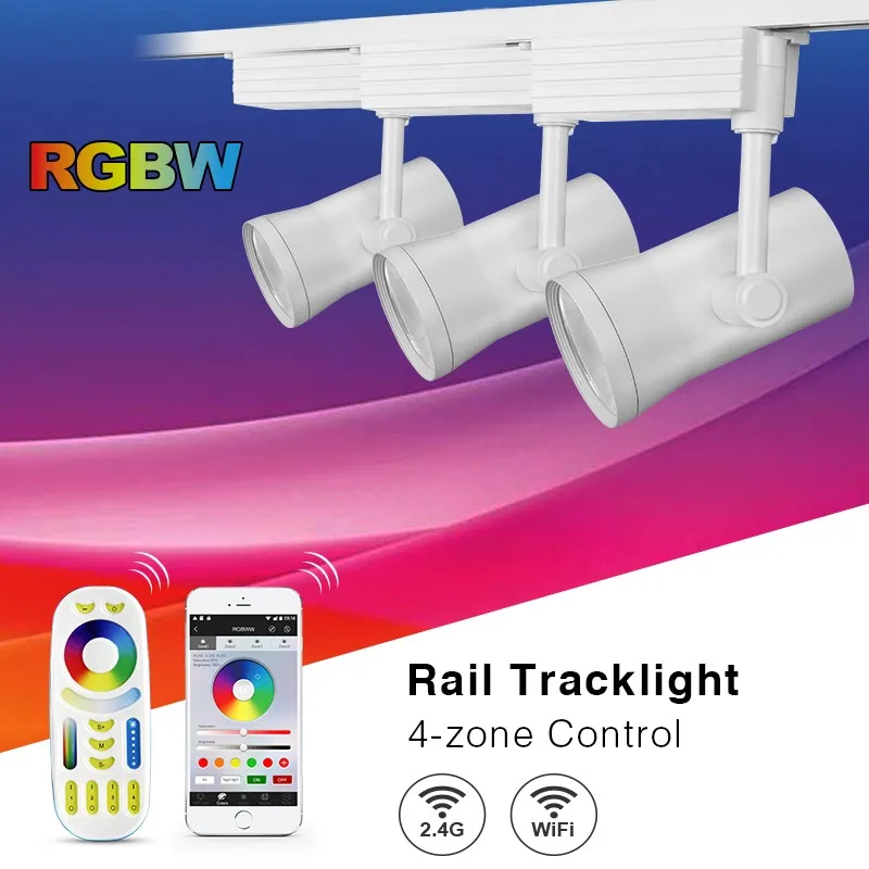 25w Wifi Rgbw Led Track Light Color Rgb Changing Warm White Adjustable