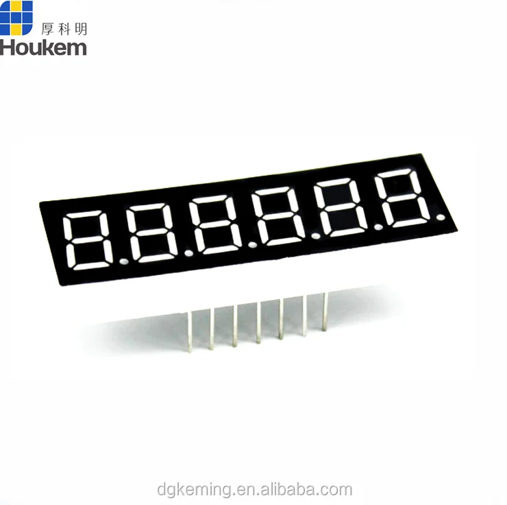 6 digit 7 segment led display blue