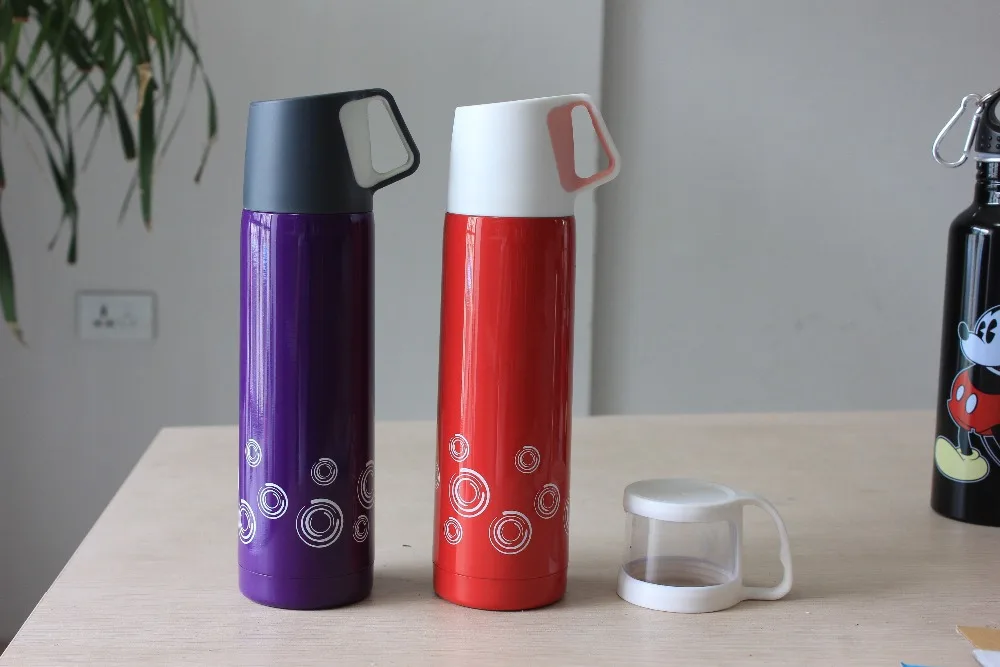 Rubber Paint Thermos/insulated Water Bottle Stainless Steel With Cup