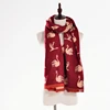 Acrylic ladies big size warm double face swans pattern wholesale cashmere scarves