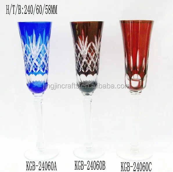 blue champagne flutes