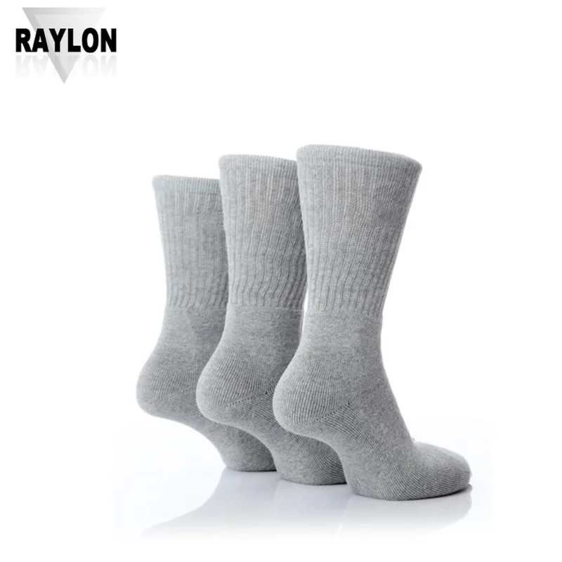 Raylon0047 Mens Grey Athletic Crew Socks Mens Gray Athletic Socks