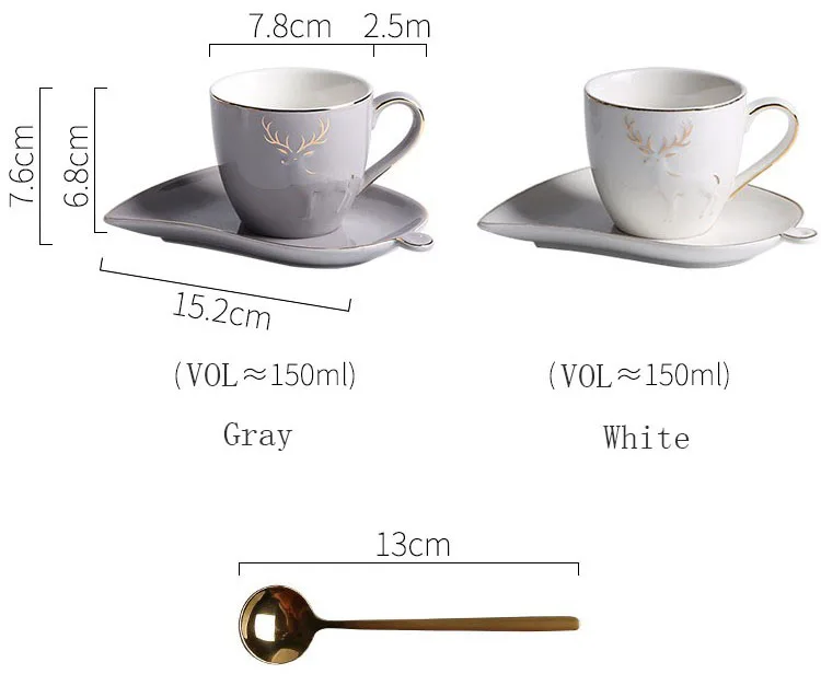 European Style Luxury Coffee Mug Ceramic Cup And Saucer Set Household