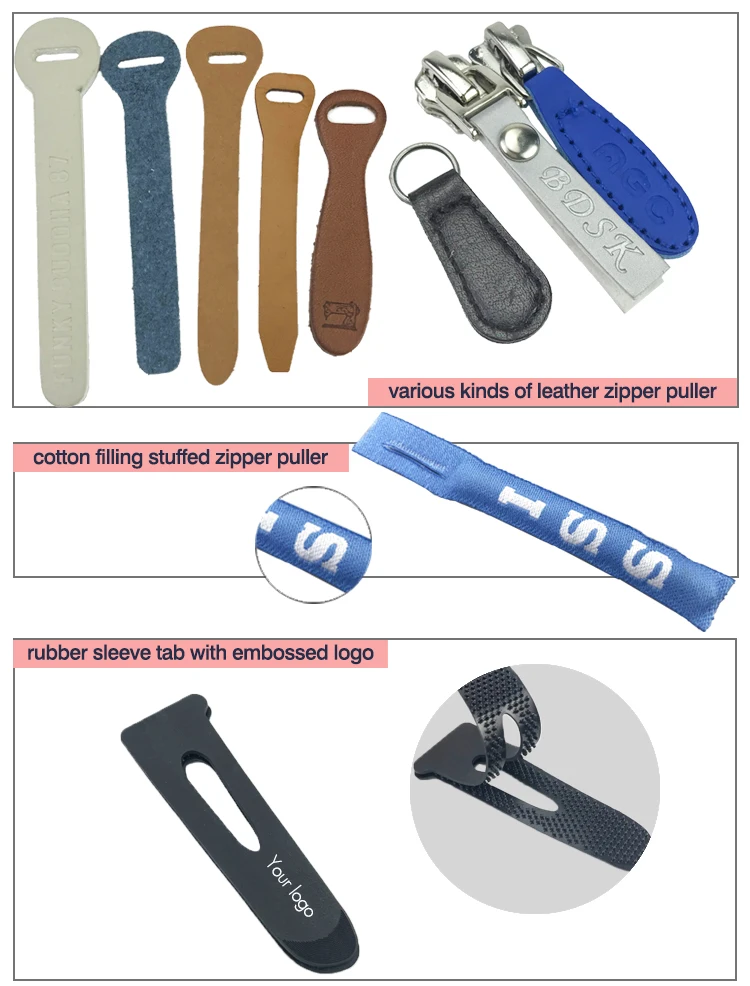 Professional Custom PU Leather Zipper Pullers For Clothing