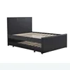 Brown single size faux leather pull out day bed sofa bed