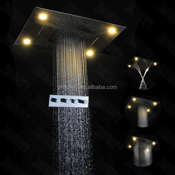 Rainfall Waterfall 3 Functions Embedded Ceiling Rain Electric Led Shower Head Set Hot And Cold Shower Faucets Buy Shower Head Set Shower Set Shower