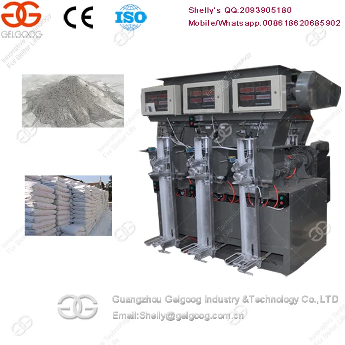 Three Mouths Plaster Coal Ash Powder Weighing Machinery Cement Powder Packing Machine