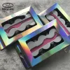 25 mm 3d mink eyelash 3 pairs lashes set with lash applicator metal tweezer eyelash packaging box