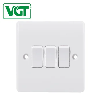 Sm013 Bs Standard Metal Material Silver Plate 3 Gang Light Switch Sm013 Bs Standard Metal Material Silver Plate 3 Gang Light Switch
