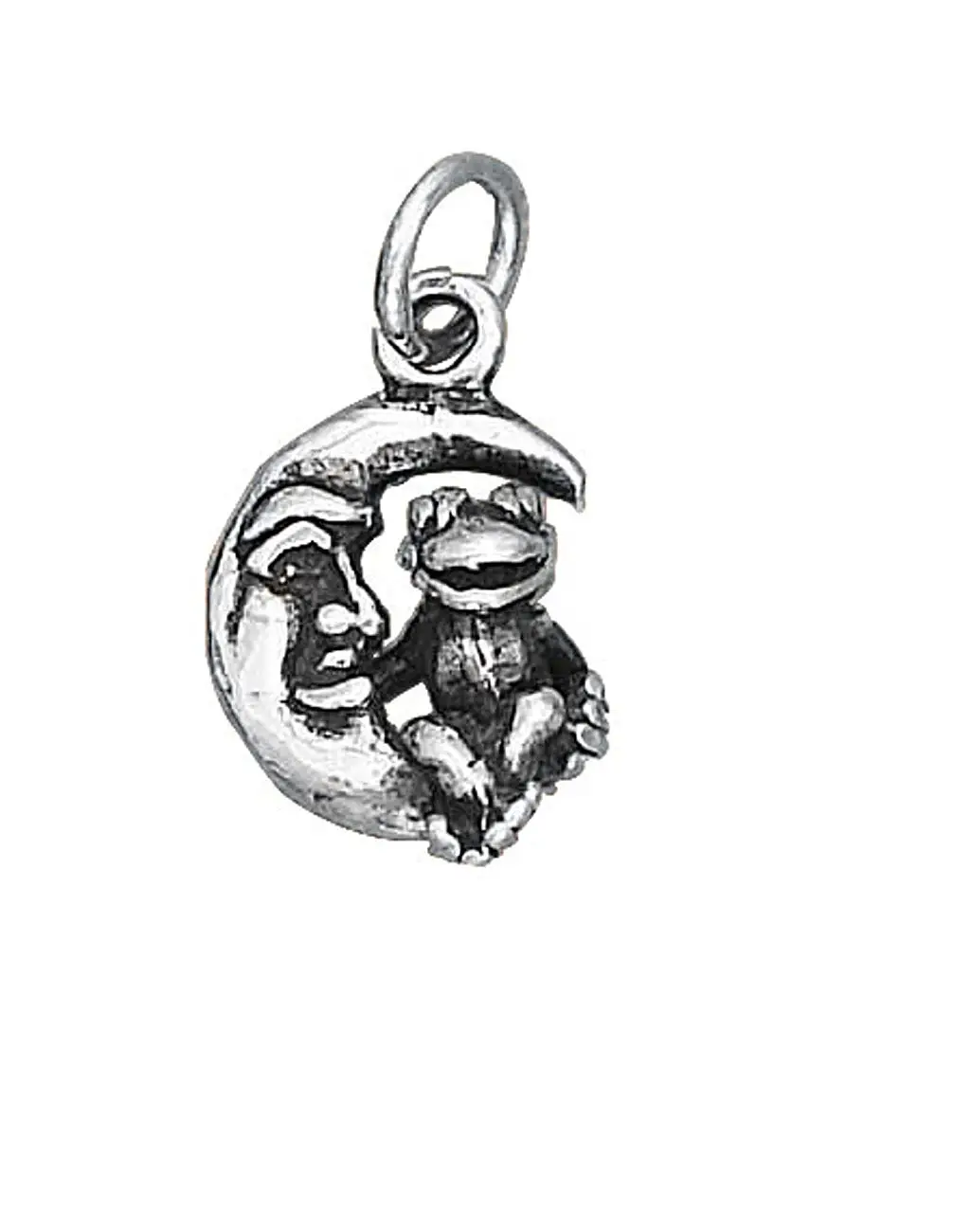 Sterling Silver Girls .8mm Box Chain 3D Teddy Bear Postage Stamp Pendant Necklace