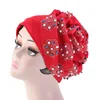 Wholesale Women Fashion 3D King Flower Head Cap With Rhinestones Solid Party Gifts Women Big Flower Turban For Girls TJM-419A
