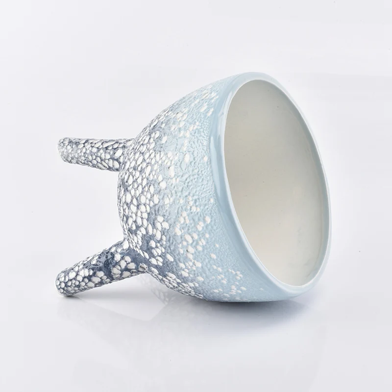 Empty glazed votive candle holder ceramic candle container vases home decoration
