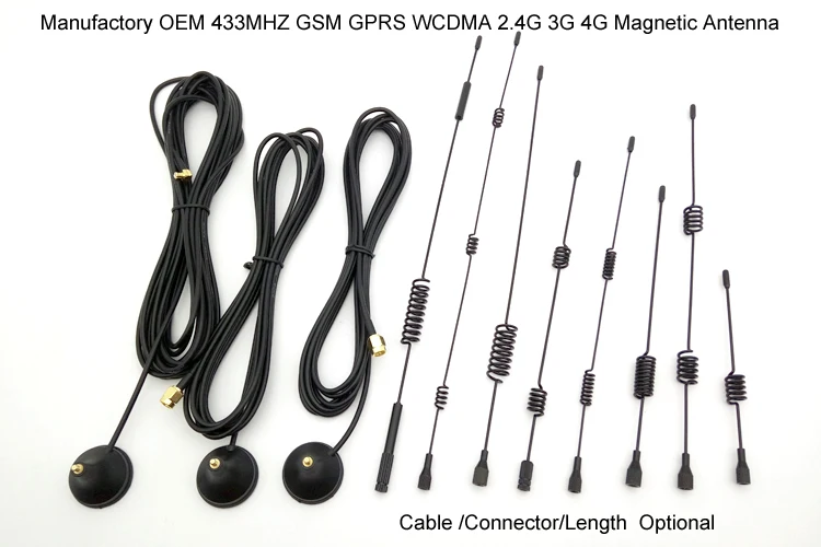 Professional Customized High Gain GSM 2.4G 3G 4G Spring Sucker Helical Magnetic Mount Antenna