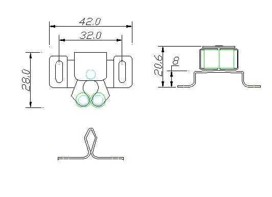 Furniture Hardware Double Roll Catch for cabinet cupboard door