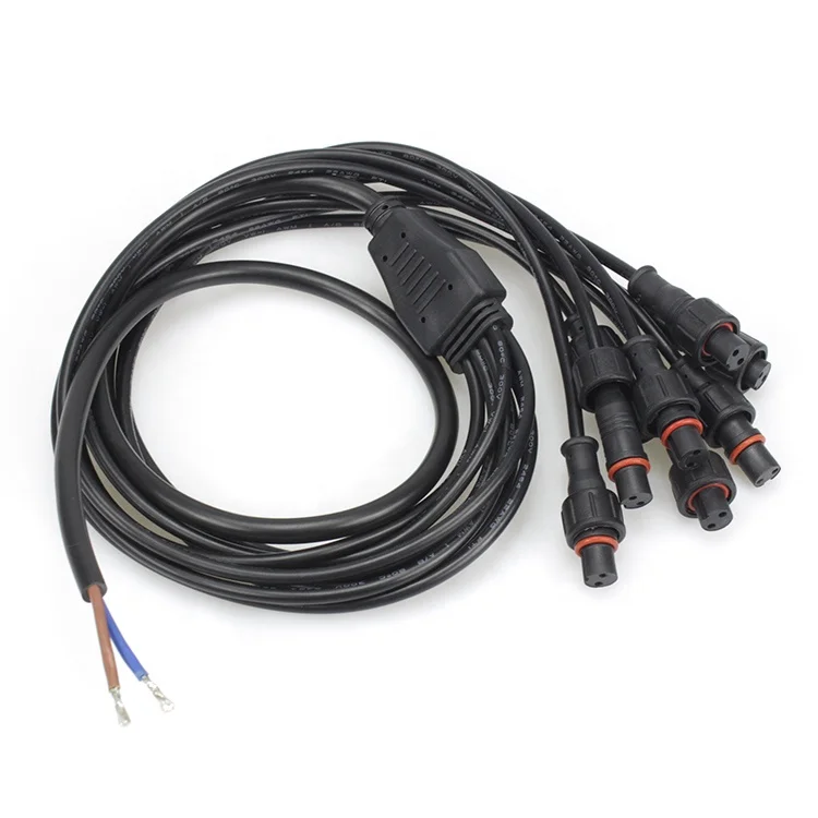 Ip65 Waterproof Adapter Cable 8 Way Splitter Power Cord Outdoor Cable