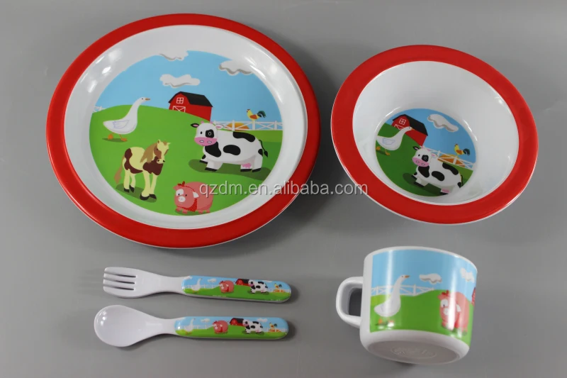2015 Melamine Baby dinnerware set for 5pcs