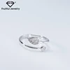 Wholesale crystal diamond ring inlay simple silver 925 new model wedding ring leaf ring