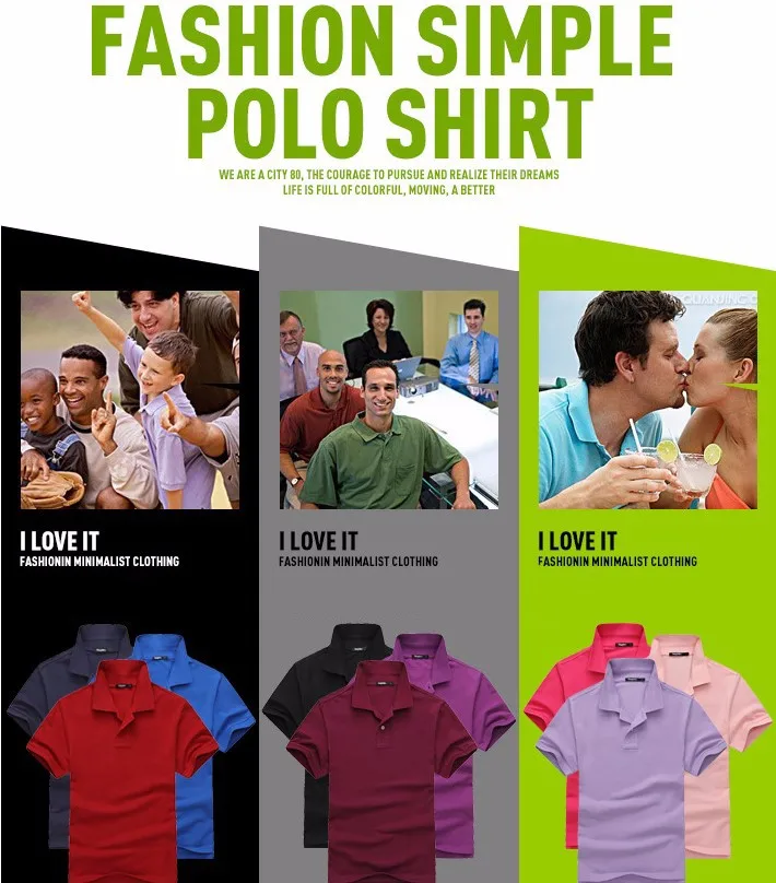 Color different high quality, custom logo can be printed polo shirt