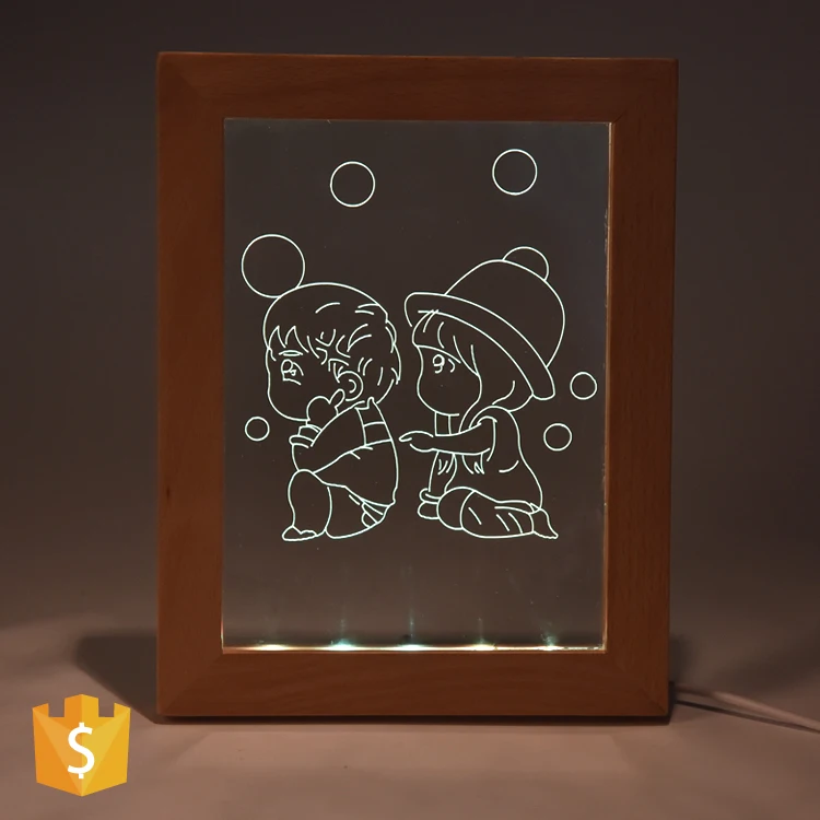 Latest Style Wooden Lighting Photo Frame,3d Led Photo Frame Light Buy