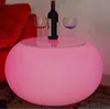 Illuminated LED Tables And Chairs Set Plastic Apple Shape LED Tables For Bar